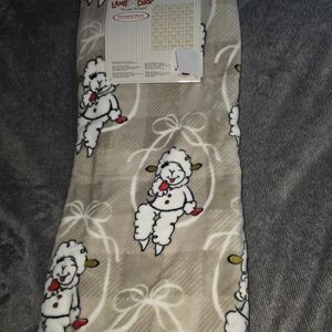 Fleece Throw Blanket - Cream and Red